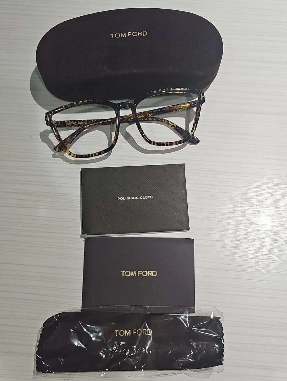 Tom Ford Tortoiseshell Acetate Glasses - Brown and Black. W/case, Wipe.